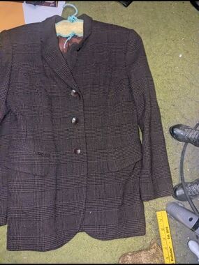 Plaid Brown Skirt Suit
